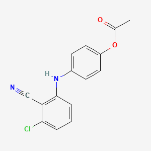 molecular formula C15H11ClN2O2 B2755455 4-(3-Chloro-2-cyanoanilino)phenyl acetate CAS No. 866154-00-9
