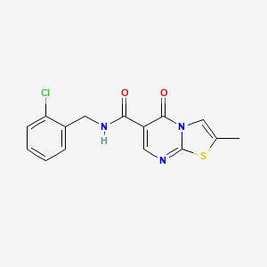 molecular formula C15H12ClN3O2S B2755458 N-(2-chlorobenzyl)-2-methyl-5-oxo-5H-thiazolo[3,2-a]pyrimidine-6-carboxamide CAS No. 896336-42-8