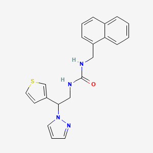 molecular formula C21H20N4OS B2755462 1-(2-(1H-pyrazol-1-yl)-2-(thiophen-3-yl)ethyl)-3-(naphthalen-1-ylmethyl)urea CAS No. 2034342-50-0