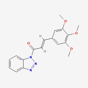 molecular formula C18H17N3O4 B2755471 (2E)-1-(1H-1,2,3-Benzotriazol-1-yl)-3-(3,4,5-trimethoxyphenyl)prop-2-en-1-one CAS No. 519054-07-0