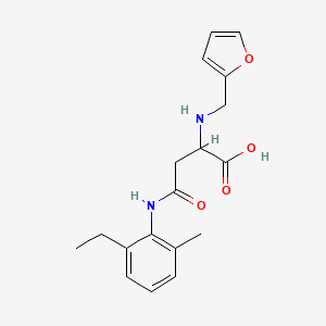molecular formula C18H22N2O4 B2755472 4-(2-Ethyl-6-methylanilino)-2-(furan-2-ylmethylamino)-4-oxobutanoic acid CAS No. 1031899-48-5