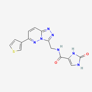 molecular formula C14H11N7O2S B2755476 2-oxo-N-((6-(thiophen-3-yl)-[1,2,4]triazolo[4,3-b]pyridazin-3-yl)methyl)-2,3-dihydro-1H-imidazole-4-carboxamide CAS No. 1904020-85-4