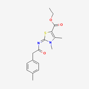 (E)-ethyl 3,4-dimethyl-2-((2-(p-tolyl)acetyl)imino)-2,3-dihydrothiazole-5-carboxylate