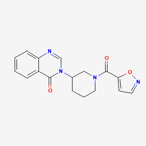 molecular formula C17H16N4O3 B2755487 3-(1-(异噁唑-5-甲酰)哌啶-3-基)喹唑啉-4(3H)-酮 CAS No. 2034461-97-5