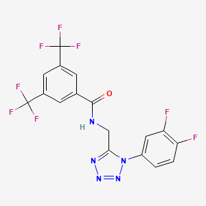 molecular formula C17H9F8N5O B2755488 N-((1-(3,4-二氟苯基)-1H-四唑-5-基)甲基)-3,5-双(三氟甲基)苯甲酰胺 CAS No. 1005292-83-0