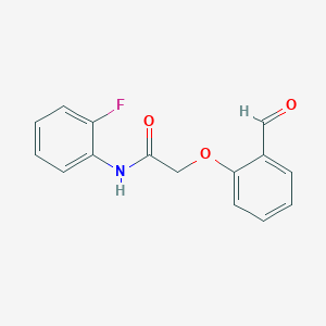 molecular formula C15H12FNO3 B2755497 N-(2-氟苯基)-2-(2-甲酰基苯氧基)乙酰胺 CAS No. 575448-99-6