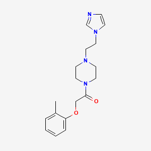 molecular formula C18H24N4O2 B2755502 1-(4-(2-(1H-imidazol-1-yl)ethyl)piperazin-1-yl)-2-(o-tolyloxy)ethanone CAS No. 1396852-84-8
