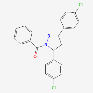 (3,5-bis(4-chlorophenyl)-4,5-dihydro-1H-pyrazol-1-yl)(phenyl)methanone