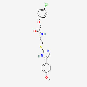 2-(4-chlorophenoxy)-N-(2-((5-(4-methoxyphenyl)-1H-imidazol-2-yl)thio)ethyl)acetamide