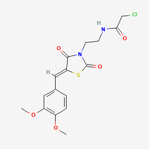 B2755507 2-chloro-N-(2-{5-[(3,4-dimethoxyphenyl)methylidene]-2,4-dioxo-1,3-thiazolidin-3-yl}ethyl)acetamide CAS No. 571157-67-0