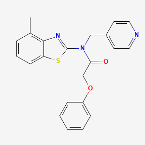molecular formula C22H19N3O2S B2755508 N-(4-甲基苯并[d]噻唑-2-基)-2-苯氧基-N-(吡啶-4-基甲基)乙酰胺 CAS No. 923244-23-9