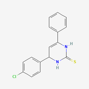 molecular formula C16H13ClN2S B2755530 4-(4-chlorophenyl)-6-phenyl-3,4-dihydropyrimidine-2(1H)-thione CAS No. 71834-45-2