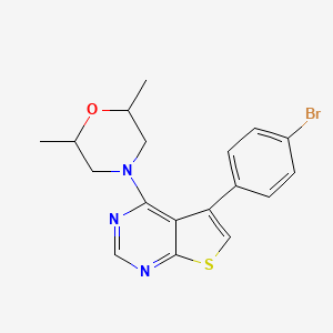 molecular formula C18H18BrN3OS B2755534 4-(5-(4-Bromophenyl)thieno[2,3-d]pyrimidin-4-yl)-2,6-dimethylmorpholine CAS No. 315679-51-7