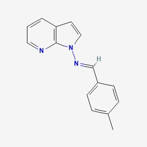 molecular formula C15H13N3 B2755538 (1E)-1-(4-methylphenyl)-N-{1H-pyrrolo[2,3-b]pyridin-1-yl}methanimine CAS No. 861212-75-1