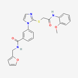 molecular formula C24H22N4O4S B2755552 N-(2-furylmethyl)-3-[2-({2-[(2-methoxyphenyl)amino]-2-oxoethyl}thio)-1H-imidazol-1-yl]benzamide CAS No. 1115371-55-5