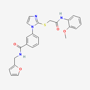 N-[(furan-2-yl)methyl]-3-[2-({[(2-methoxyphenyl)carbamoyl]methyl}sulfanyl)-1H-imidazol-1-yl]benzamide