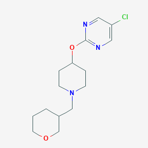 molecular formula C15H22ClN3O2 B2755555 5-Chloro-2-[1-(oxan-3-ylmethyl)piperidin-4-yl]oxypyrimidine CAS No. 2415456-43-6
