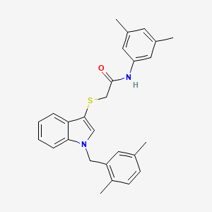 molecular formula C27H28N2OS B2755565 N-(3,5-dimethylphenyl)-2-[1-[(2,5-dimethylphenyl)methyl]indol-3-yl]sulfanylacetamide CAS No. 681279-71-0