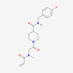 N-[(4-Fluorophenyl)methyl]-1-[2-[methyl(prop-2-enoyl)amino]acetyl]piperidine-4-carboxamide