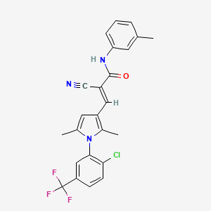 (E)-3-[1-[2-chloro-5-(trifluoromethyl)phenyl]-2,5-dimethylpyrrol-3-yl]-2-cyano-N-(3-methylphenyl)prop-2-enamide