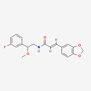 (E)-3-(benzo[d][1,3]dioxol-5-yl)-N-(2-(3-fluorophenyl)-2-methoxyethyl)acrylamide