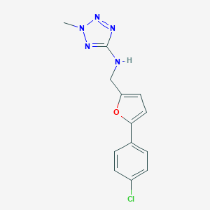 molecular formula C13H12ClN5O B275559 N-{[5-(4-chlorophenyl)furan-2-yl]methyl}-2-methyl-2H-tetrazol-5-amine 