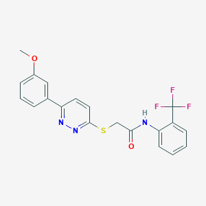 molecular formula C20H16F3N3O2S B2755598 2-((6-(3-甲氧基苯基)吡啶-3-基)硫代)-N-(2-(三氟甲基)苯基)乙酰胺 CAS No. 896048-51-4
