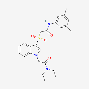 2-(3-((2-((3,5-dimethylphenyl)amino)-2-oxoethyl)sulfonyl)-1H-indol-1-yl)-N,N-diethylacetamide