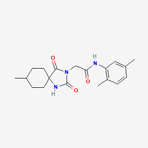 molecular formula C19H25N3O3 B2755602 N-(2,5-dimethylphenyl)-2-(8-methyl-2,4-dioxo-1,3-diazaspiro[4.5]dec-3-yl)acetamide CAS No. 730949-39-0
