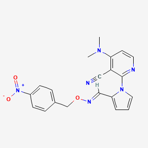 4-(dimethylamino)-2-[2-({[(4-nitrobenzyl)oxy]imino}methyl)-1H-pyrrol-1-yl]nicotinonitrile