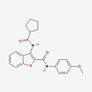 molecular formula C22H22N2O4 B2755610 3-(cyclopentanecarboxamido)-N-(4-methoxyphenyl)benzofuran-2-carboxamide CAS No. 862830-86-2