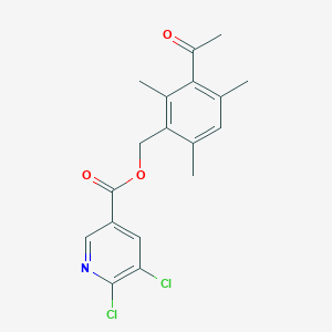 molecular formula C18H17Cl2NO3 B2755627 (3-Acetyl-2,4,6-trimethylphenyl)methyl 5,6-dichloropyridine-3-carboxylate CAS No. 1208870-81-8