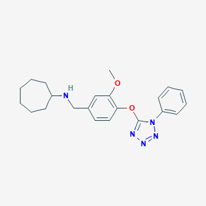N-{3-methoxy-4-[(1-phenyl-1H-tetrazol-5-yl)oxy]benzyl}cycloheptanamine