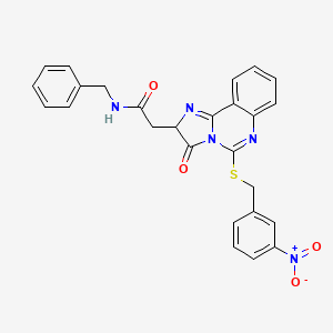 N-benzyl-2-[5-[(3-nitrophenyl)methylsulfanyl]-3-oxo-2H-imidazo[1,2-c]quinazolin-2-yl]acetamide