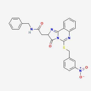 molecular formula C26H21N5O4S B2755634 N-benzyl-2-[5-[(3-nitrophenyl)methylsulfanyl]-3-oxo-2H-imidazo[1,2-c]quinazolin-2-yl]acetamide CAS No. 1024131-29-0