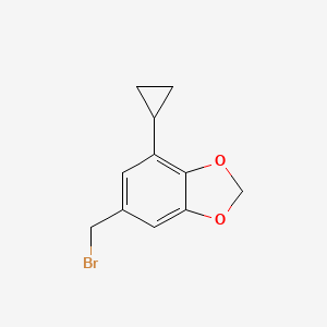 molecular formula C11H11BrO2 B2755636 6-(Bromomethyl)-4-cyclopropyl-1,3-dioxaindane CAS No. 2091159-26-9