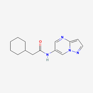 molecular formula C14H18N4O B2755639 2-cyclohexyl-N-(pyrazolo[1,5-a]pyrimidin-6-yl)acetamide CAS No. 2034583-69-0