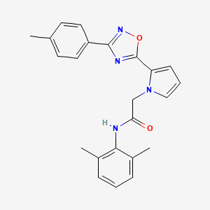 molecular formula C23H22N4O2 B2755644 N-(2,6-dimethylphenyl)-2-{2-[3-(4-methylphenyl)-1,2,4-oxadiazol-5-yl]-1H-pyrrol-1-yl}acetamide CAS No. 1261003-66-0