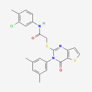 N-(3-chloro-4-methylphenyl)-2-{[3-(3,5-dimethylphenyl)-4-oxo-3,4-dihydrothieno[3,2-d]pyrimidin-2-yl]sulfanyl}acetamide