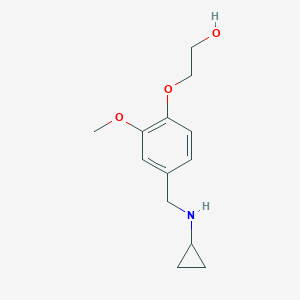 molecular formula C13H19NO3 B275565 2-{4-[(Cyclopropylamino)methyl]-2-methoxyphenoxy}ethanol 