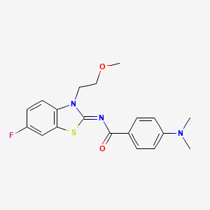 molecular formula C19H20FN3O2S B2755655 (Z)-4-(dimethylamino)-N-(6-fluoro-3-(2-methoxyethyl)benzo[d]thiazol-2(3H)-ylidene)benzamide CAS No. 864976-54-5