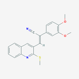 (Z)-2-(3,4-dimethoxyphenyl)-3-(2-methylsulfanylquinolin-3-yl)prop-2-enenitrile