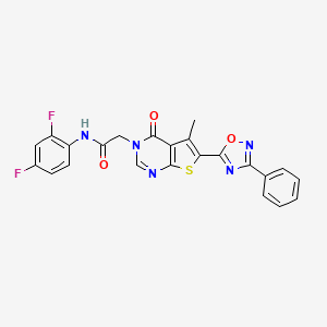 N-(2,4-difluorophenyl)-2-(5-methyl-4-oxo-6-(3-phenyl-1,2,4-oxadiazol-5-yl)thieno[2,3-d]pyrimidin-3(4H)-yl)acetamide