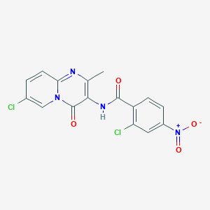 molecular formula C16H10Cl2N4O4 B2755661 2-氯-N-(7-氯-2-甲基-4-氧代-4H-吡啶[1,2-a]嘧啶-3-基)-4-硝基苯甲酰胺 CAS No. 941923-23-5