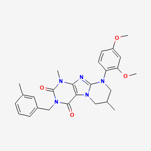 9-(2,4-dimethoxyphenyl)-1,7-dimethyl-3-(3-methylbenzyl)-6,7,8,9-tetrahydropyrimido[2,1-f]purine-2,4(1H,3H)-dione