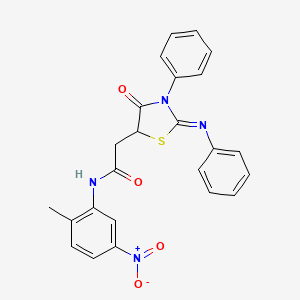 (Z)-N-(2-methyl-5-nitrophenyl)-2-(4-oxo-3-phenyl-2-(phenylimino)thiazolidin-5-yl)acetamide