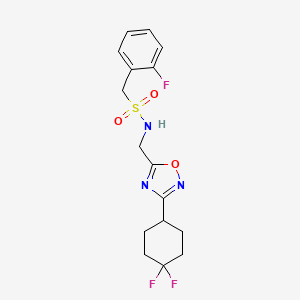 N-((3-(4,4-difluorocyclohexyl)-1,2,4-oxadiazol-5-yl)methyl)-1-(2-fluorophenyl)methanesulfonamide