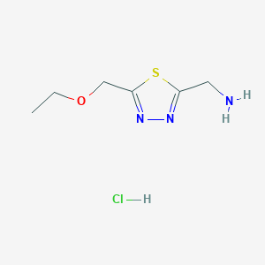 molecular formula C6H12ClN3OS B2755680 [5-(Ethoxymethyl)-1,3,4-thiadiazol-2-yl]methanamine;hydrochloride CAS No. 2408965-59-1