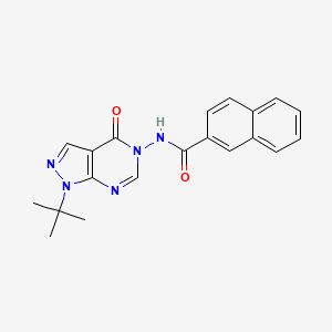 molecular formula C20H19N5O2 B2755689 N-(1-(tert-butyl)-4-oxo-1H-pyrazolo[3,4-d]pyrimidin-5(4H)-yl)-2-naphthamide CAS No. 899751-76-9