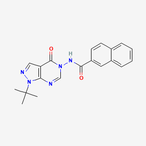 N-{1-tert-butyl-4-oxo-1H,4H,5H-pyrazolo[3,4-d]pyrimidin-5-yl}naphthalene-2-carboxamide